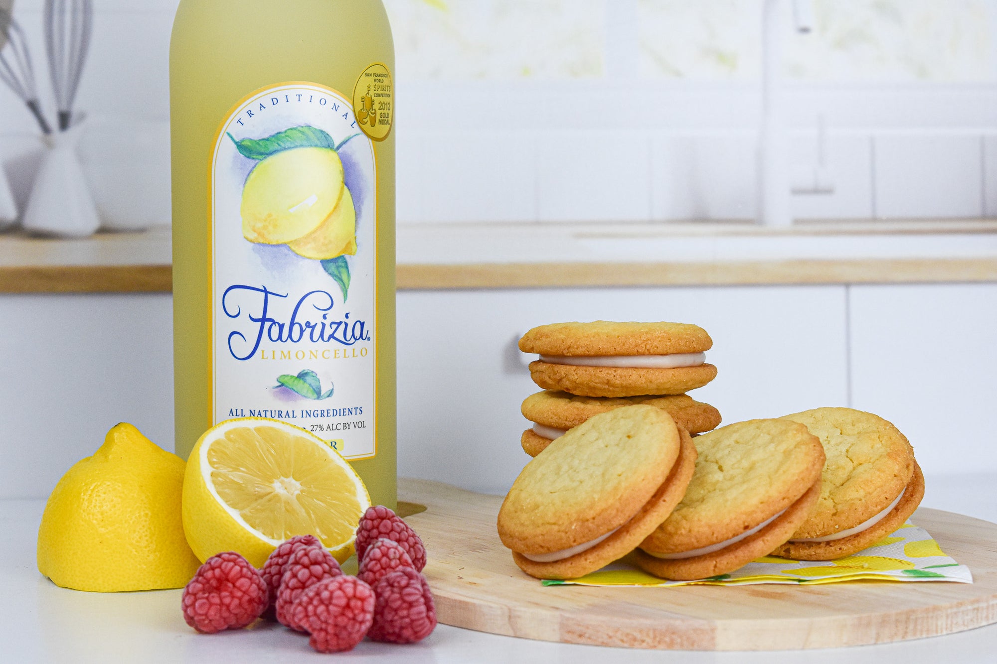 Limoncello Raspberry Sandwich Cookies