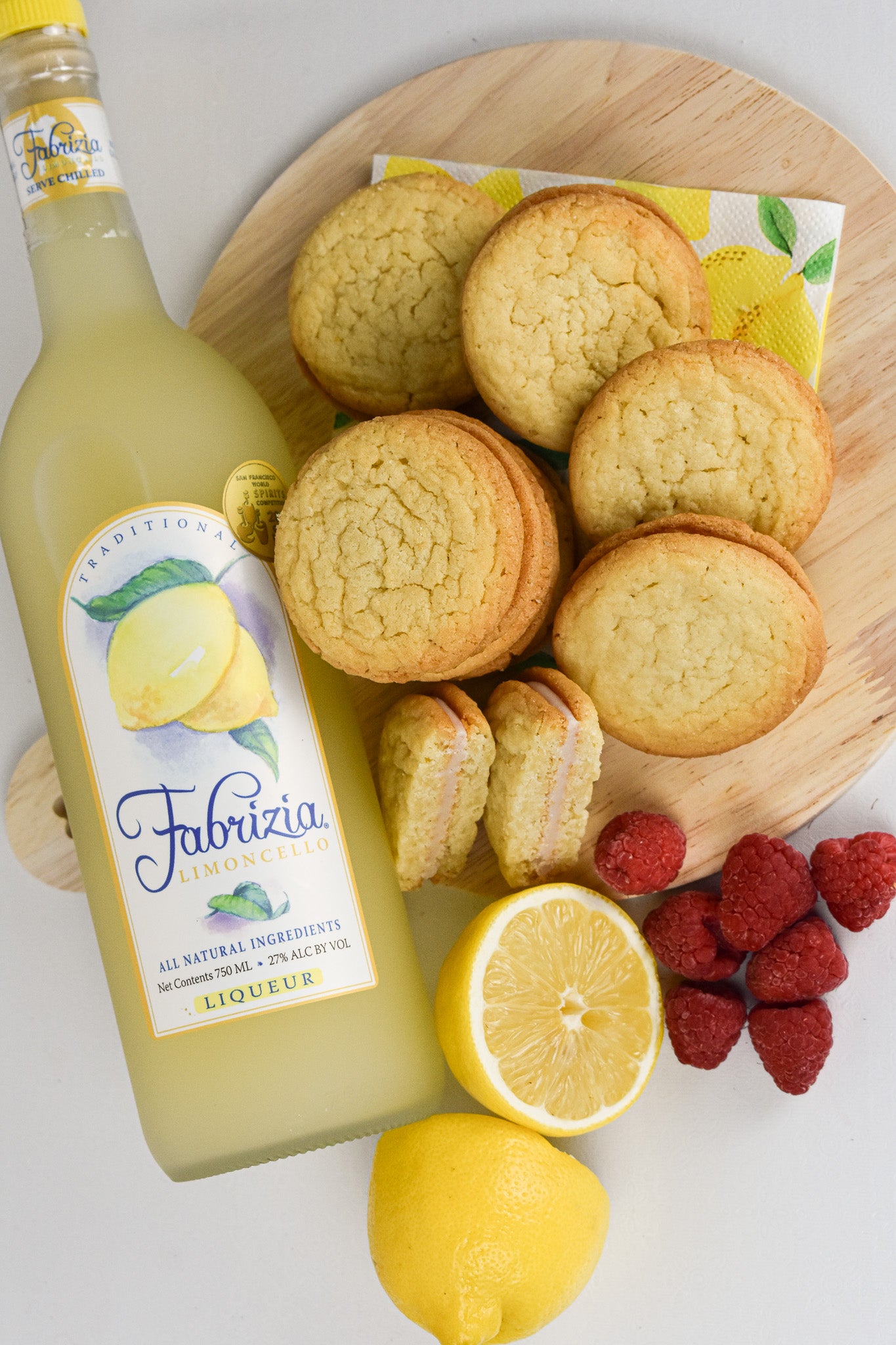 Limoncello Raspberry Sandwich Cookies