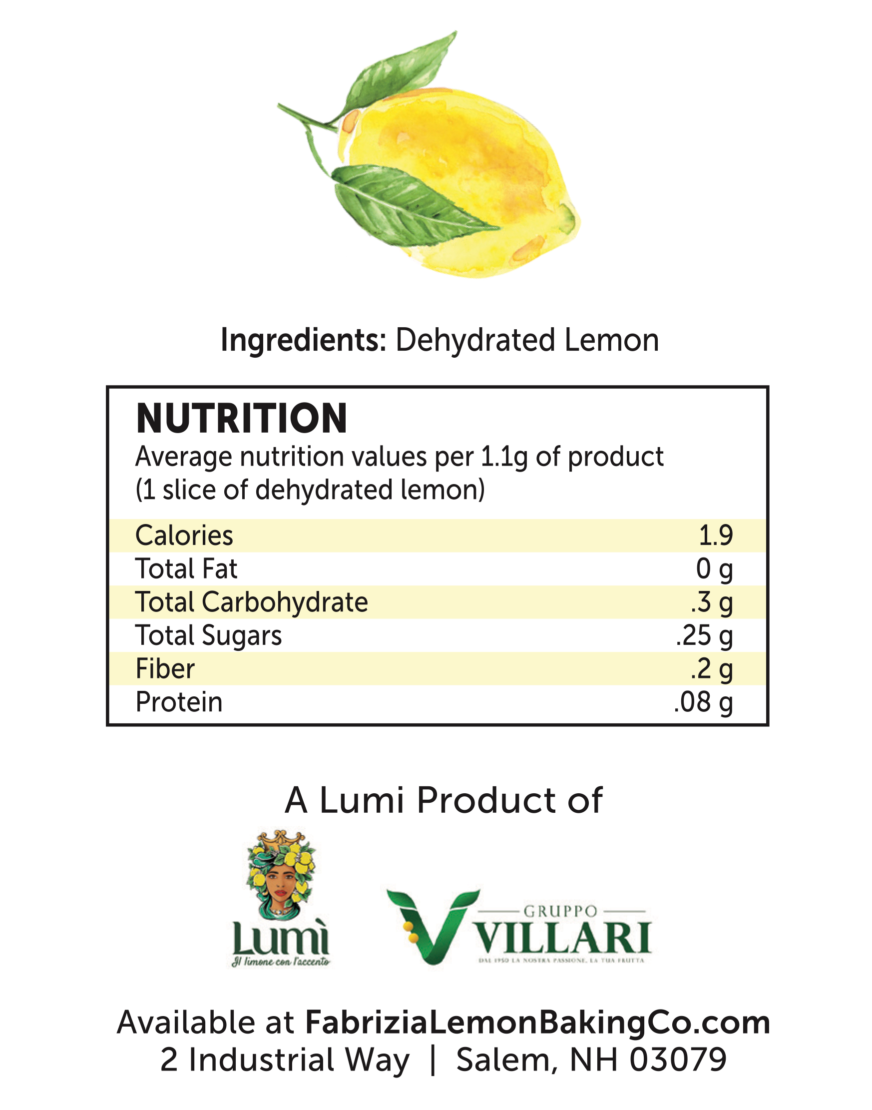 Dehydrated Sicilian Lemon Slices