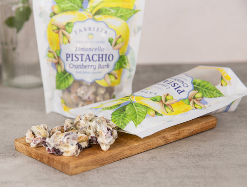 Limoncello Pistachio Cranberry Bark With White Chocolate